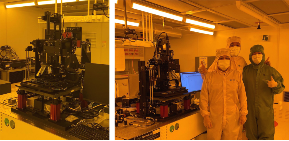 The Direct Laser Writer (DLW) with the MetaOptics Technologies team and ASTAR scientists