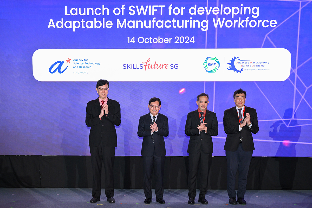 Frederick Chew Heng Swee Keat tan Kok Yam Lennon Tan at the launch of SWIFT