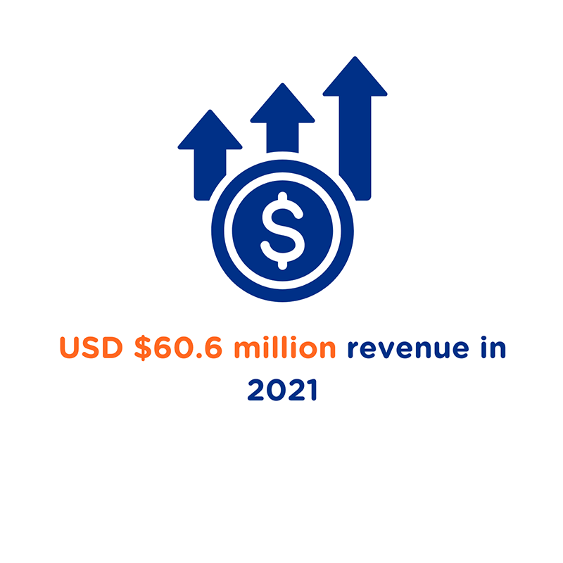 USD 60.6 million revenue in 2021