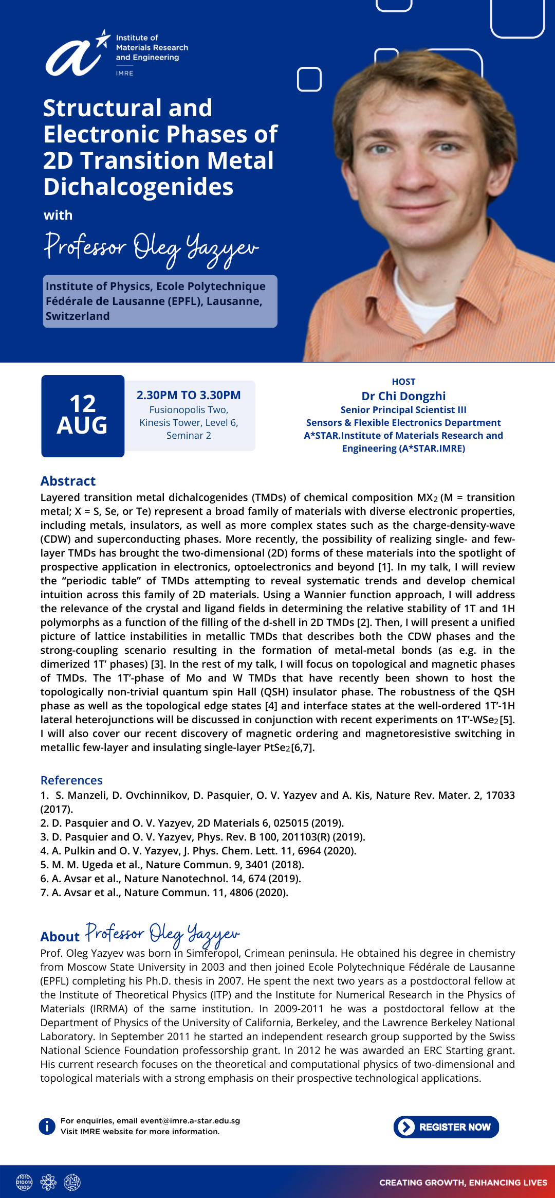 IMRE Seminar - Professor Oleg Yazyev