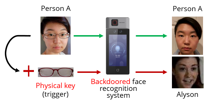 Backdoor face recognition system