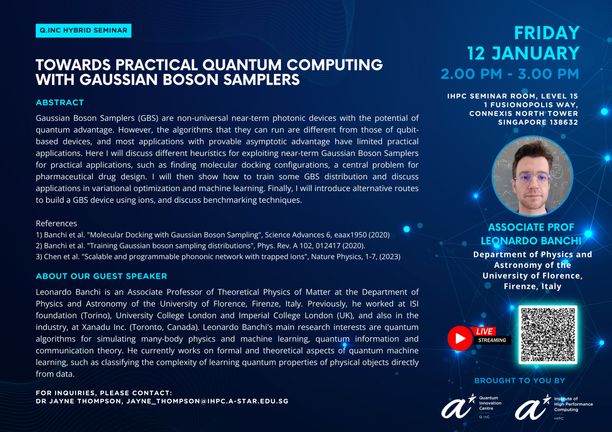 QInC Seminar - AProf Leonardo Banchi