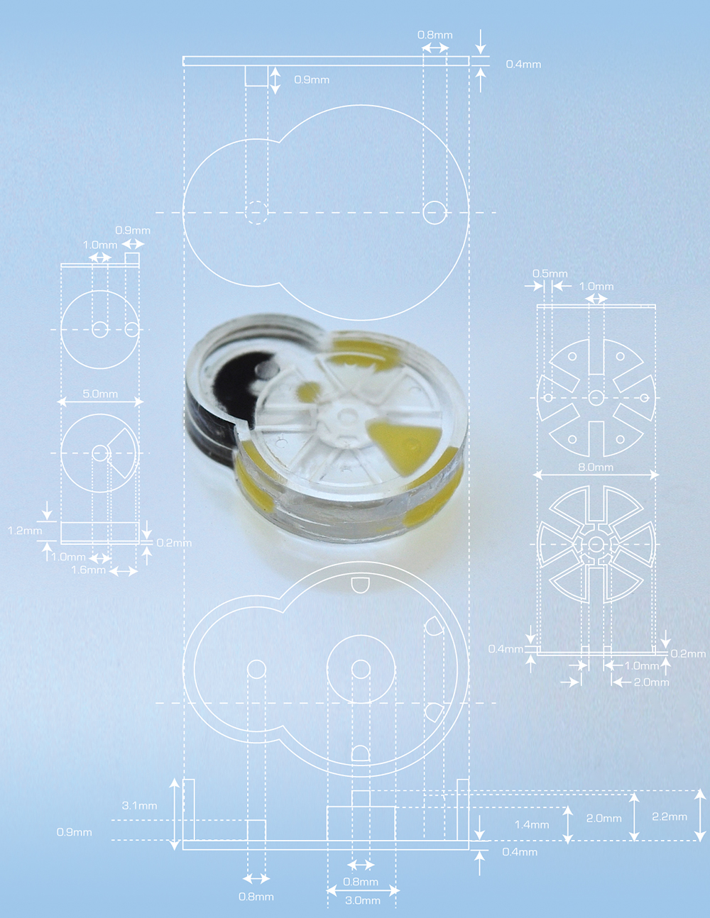 Dr Chin's 3D-printed drug-delivery micromachine.