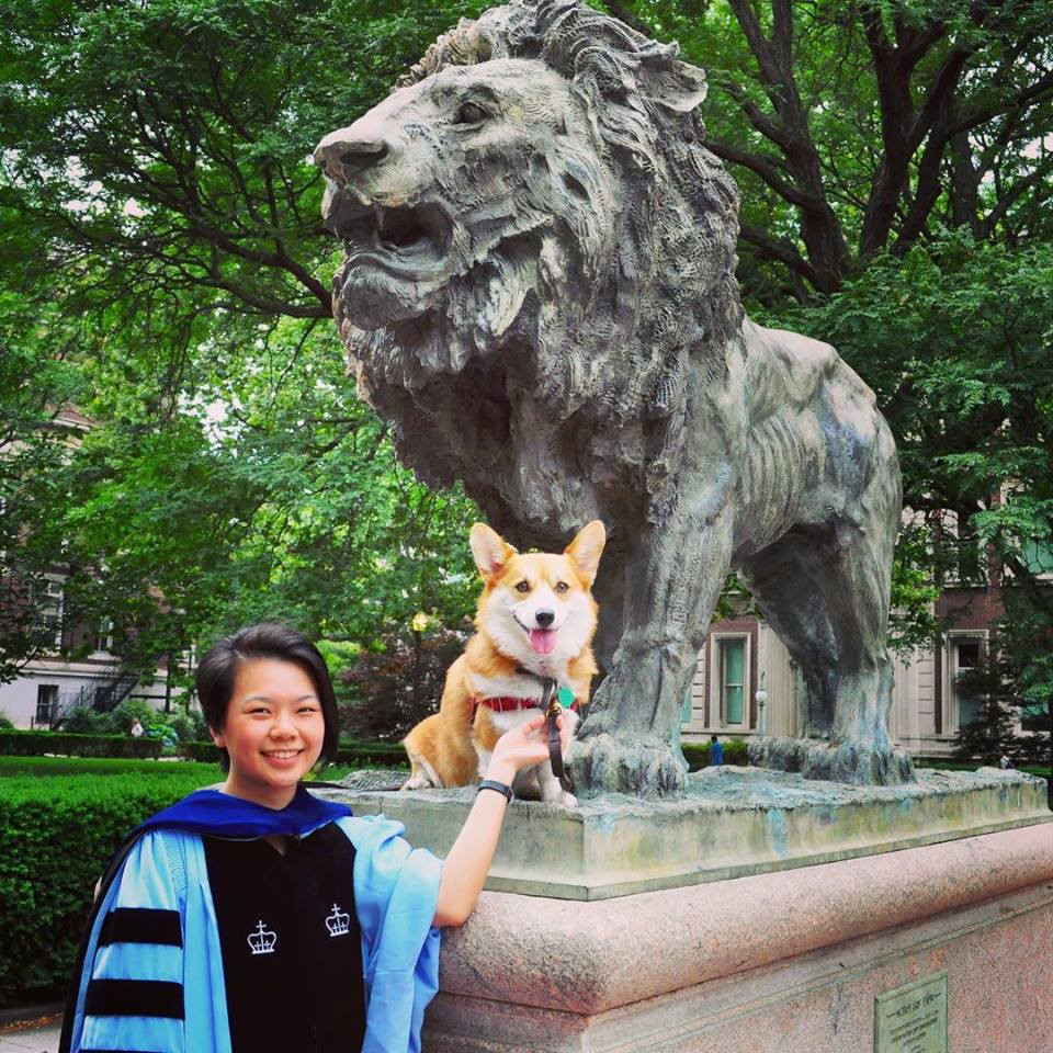 Dr Chin and her beloved Corgi.