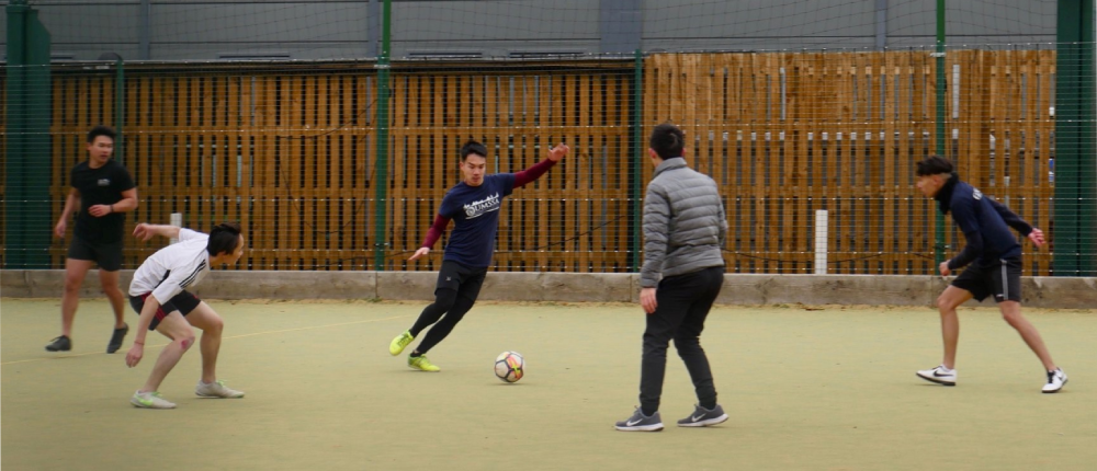 Peter in a game of football at the annual Oxbridge Games in school