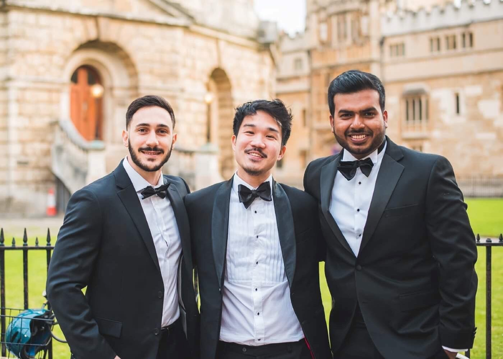 Peter with schoolmates at the University of Oxford