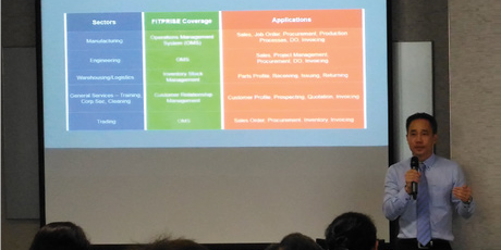 Mr Seah explains the benefits of the Fitprise solution