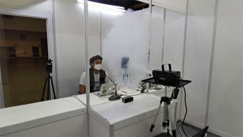 Science behind COVID-19 Exhibition booth without physical barrier