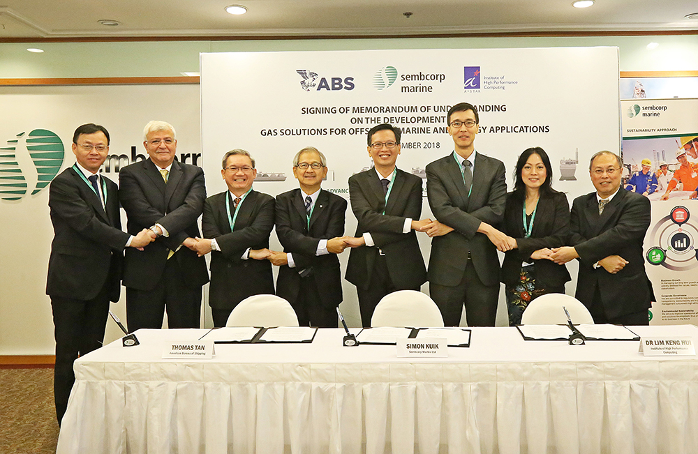 Sembcorp Marine and ABS and ASTAR - signing of memorandum of understanding - handshake