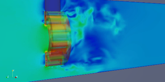 CFD computed pressure wave emission