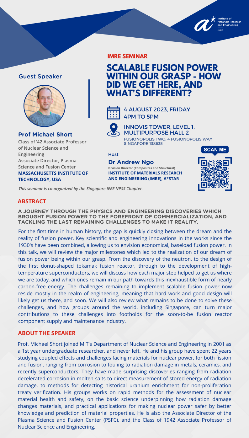 IMRE Seminar - Prof Michael Short IMRE Seminar - Prof Michael Short