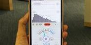 A smart phone with a sound measuring app A smart phone with a sound measuring app