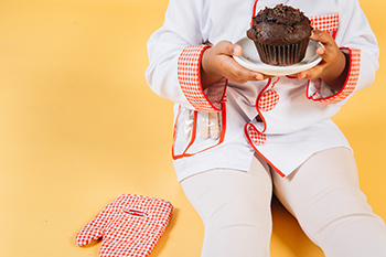 Girl with cupcake