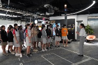 National Junior College students learning about Innovation Factory’s Material Lab from Product &amp; UI/UX Designer, Audrey Ng.