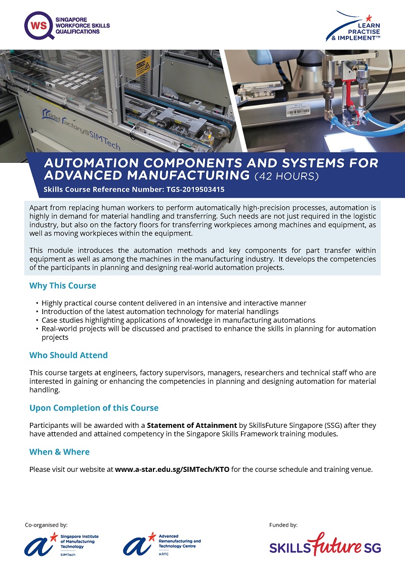 Automation Components and Systems for Advanced Manufacturing