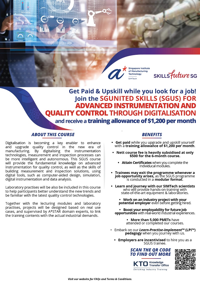 SGUS for Advanced Instrumentation and Quality Control through Digitalisation
