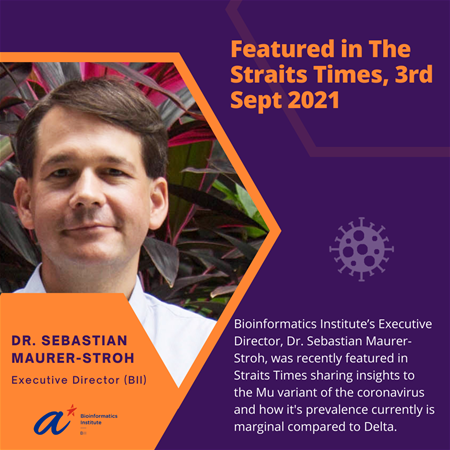 Dr. Sebastian Maurer-Stroh featured in The Straits Times, 3rd Sept 2021