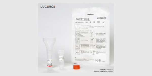 Photo of Lucence's SAFER-Clinic Saliva collection kit