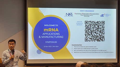 mRNA Symposium Boon Tong giving his opening speech