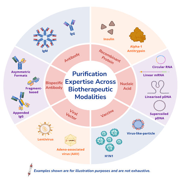 Purification Expertise Actoss Biotherapeutic Modalities